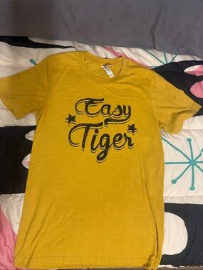 Gildan Mustard Yellow "Easy Tiger" Graphic Tee